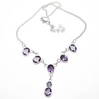 Amethyst Gem Stone 925 Sterling Silver Necklace