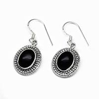 Black Onyx Gem Stone 925 Sterling Original Silver Earring