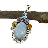 Blue Topaz Gemstone Pendant