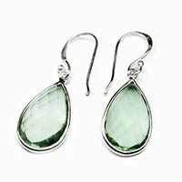 4.2 GMGreen Amethyst Gem Stone 925 Sterling Original Silver Earring