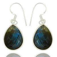 Labradorite Gemstone 925 Sterling Original Silver Earring