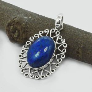 Lapis Lazuli Gem Stone 925 Sterling Silver Pendant