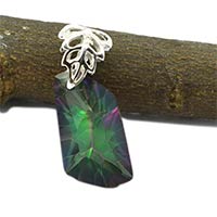 Mystic Quartz Gemstone 925 Sterling Original Silver Pendant