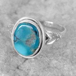 Natural Titbetan Turquoise Gem Stone 925 Sterling Original Silver Ring