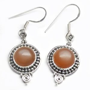 Pink Moonstone 925 Sterling Original Silver Earring