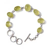 Prehnite Gemstone 925 Sterling Silver Bracelet