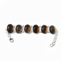 Smoky Topaz Gemstone 925 Sterling Silver Bracelet