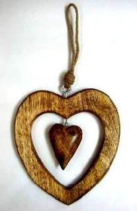 Wooden Heart Christmas Decoration