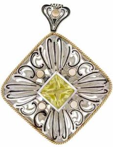 Gold Silver Pendant  - (PD7554)