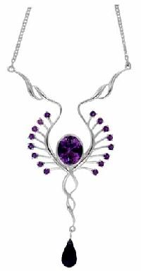 Silver Gemstone Necklace N37348