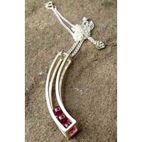 Silver Pendant Ruby Balls -03