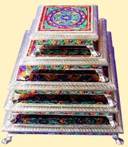 Meenakari Footstool Mfs - 001