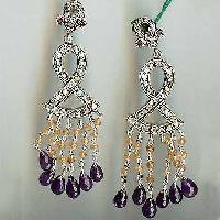 Silver Gemstone Earrings Sge-08