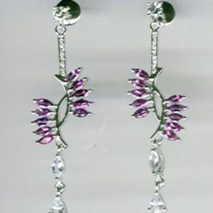 Diamond Amethyst Gold Earrings Dge-02