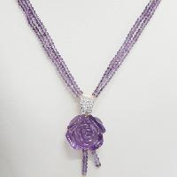 Diamond Amethyst Gold Necklace Dgn-01