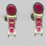 Diamond Ruby Gold Earrings Dge-010