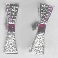 Diamond Ruby Gold Earrings Dge-012