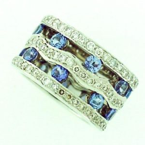 Diamond Tanzanite Gold Rings Dgr-010