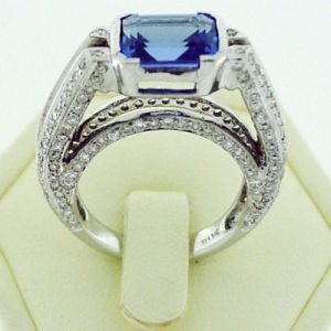 Diamond Tanzanite Gold Rings Dgr-011