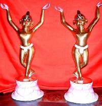 Brass Gaura Netai statue