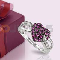 CZ color studded Heart Rings