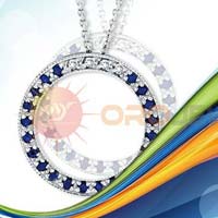 CZ Round Silver Pendants