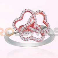 CZ studded Rose Gold plated Unique Fashion Rings