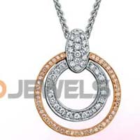 Designer Circle Three tone CZ studded Pendants