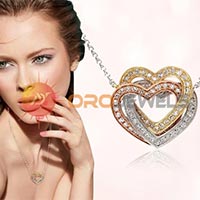 Fashion Heart Three tone Plated Pendants