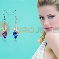 Gemstone CZ Studed Stylish Marquise cut Earrings