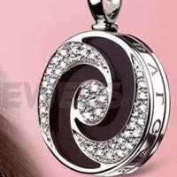 Silver Round CZ Studded Pendants