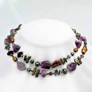 Glass Beaded Necklace Cjn-06