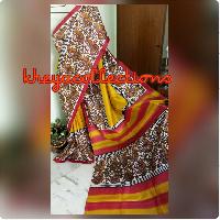 Block print Bishnupur Silk Saree