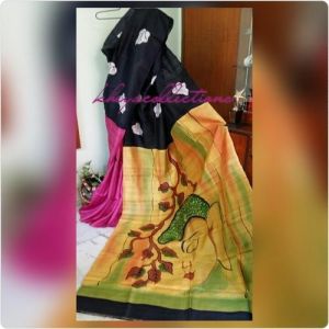 Hand Printed Bishnupur Silk Sarees