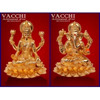 Gold Plated Lakshmi Ganesha Idols