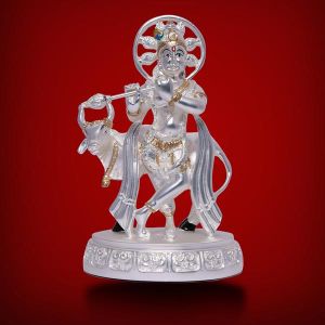 Matt Silver Plated Krishna Idols