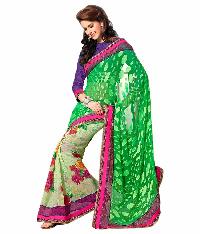 Surya Lifestyle Bright Rama Colored Viscose Saree