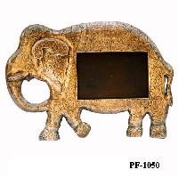 Brass Fitted Wooden Animal Figure Photo Frame