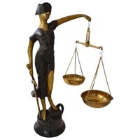 Brass Goddess of Justice Statue