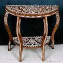 Bone Inlay Wall Side Table