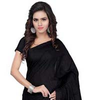 Black Plain Saree