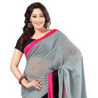 Bollywood Wedding Chiffon Plain Saree