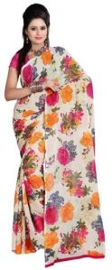 Pink Saree Floral Printed