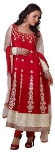 Red Georgette Anarkali Salwar Suit