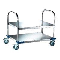 Stainless Steel Double Shelf Trolley