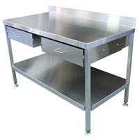 Stainless Steel Double Drawer Table