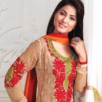 Karachi Work Straight Cut Georgette Salwar Kameez