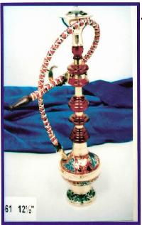 Hookah Brass Red Acrylic 1 Pipe