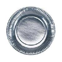 silver laminated paper plate