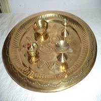Solid Brass Pooja Thali